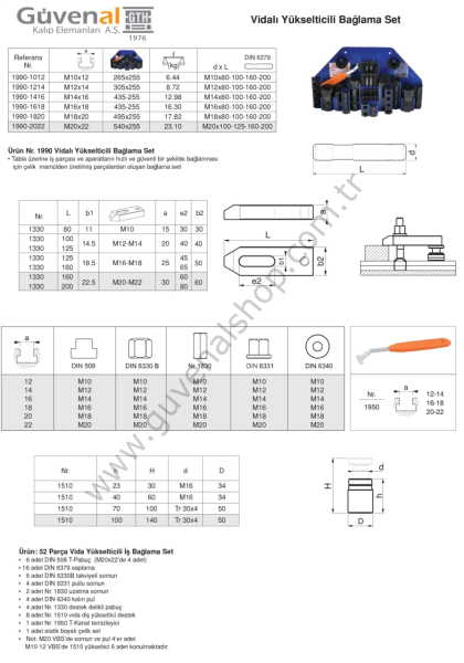 1990 Vidalı Yükselticili Tip İş Bağlama Seti