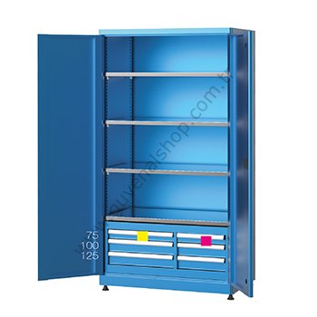 6115 - 6 Çekmeceli, 4 Raflı Kapılı Dolap