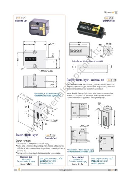 G124 Üretim / Baskı Sayar