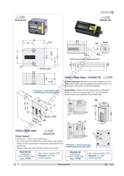 G124 Üretim / Baskı Sayar