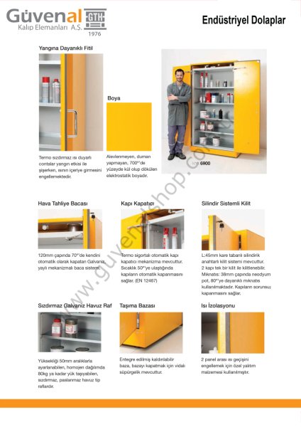 7455 - 5 Raflı Kimyasal Madde Saklama Dolabı