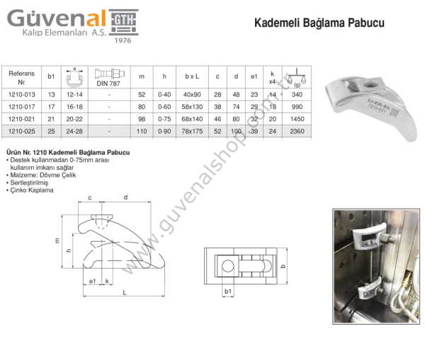 1210 Kademeli Bağlama Pabucu