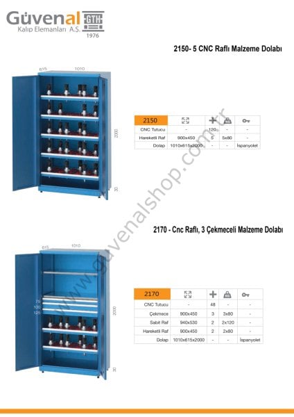 2150 - 5 CNC Raflı Malzeme Dolabı