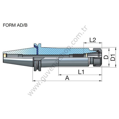 SK 40 Pens Başlığı Pens DIN 6499 ER Tipi FORM AD/B