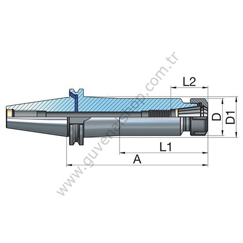 SK 50 Pens Başlığı Pens DIN 6499 ER Tipi FORM AD/B