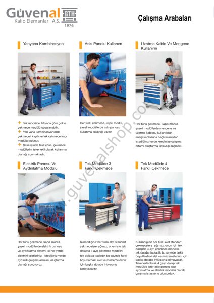 8027 - 5 Çekmeceli Yanda 3 Açık Raflı Panolu Çalışma Arabası