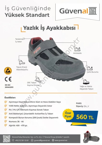 Yazlık İş Ayakkabısı (Pars) 45 Numara