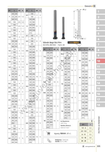 SBIAH Silindir Başlı İtici Pim / ISO 6751 (11-25)