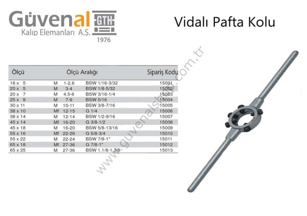 5 Vidalı Pafta Kolu