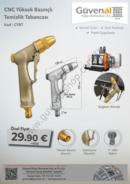 CNC Yüksek Basınçlı Temizlik Tabancası